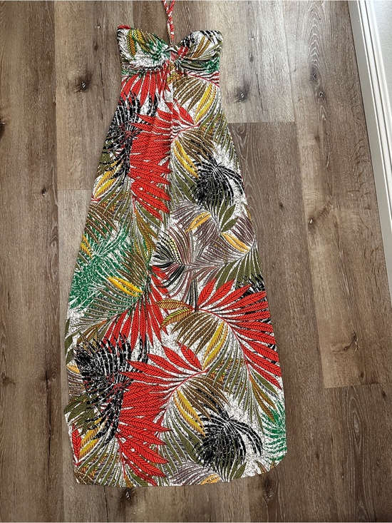 Triple seven Dresses & Skirts - Strapless Tropical Maxi Dress in Multicolor